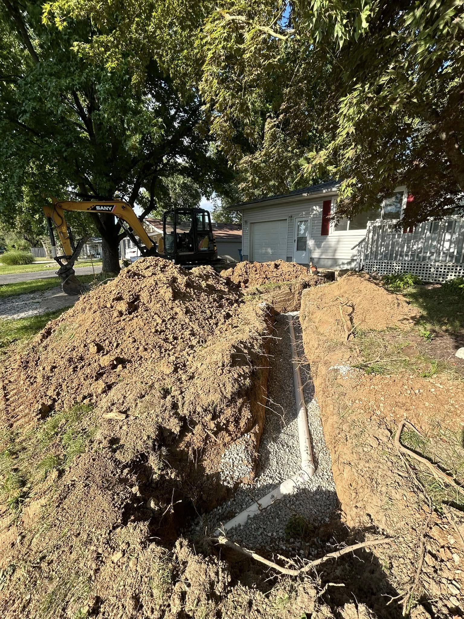 Dig N Drain Sewer Line Installation